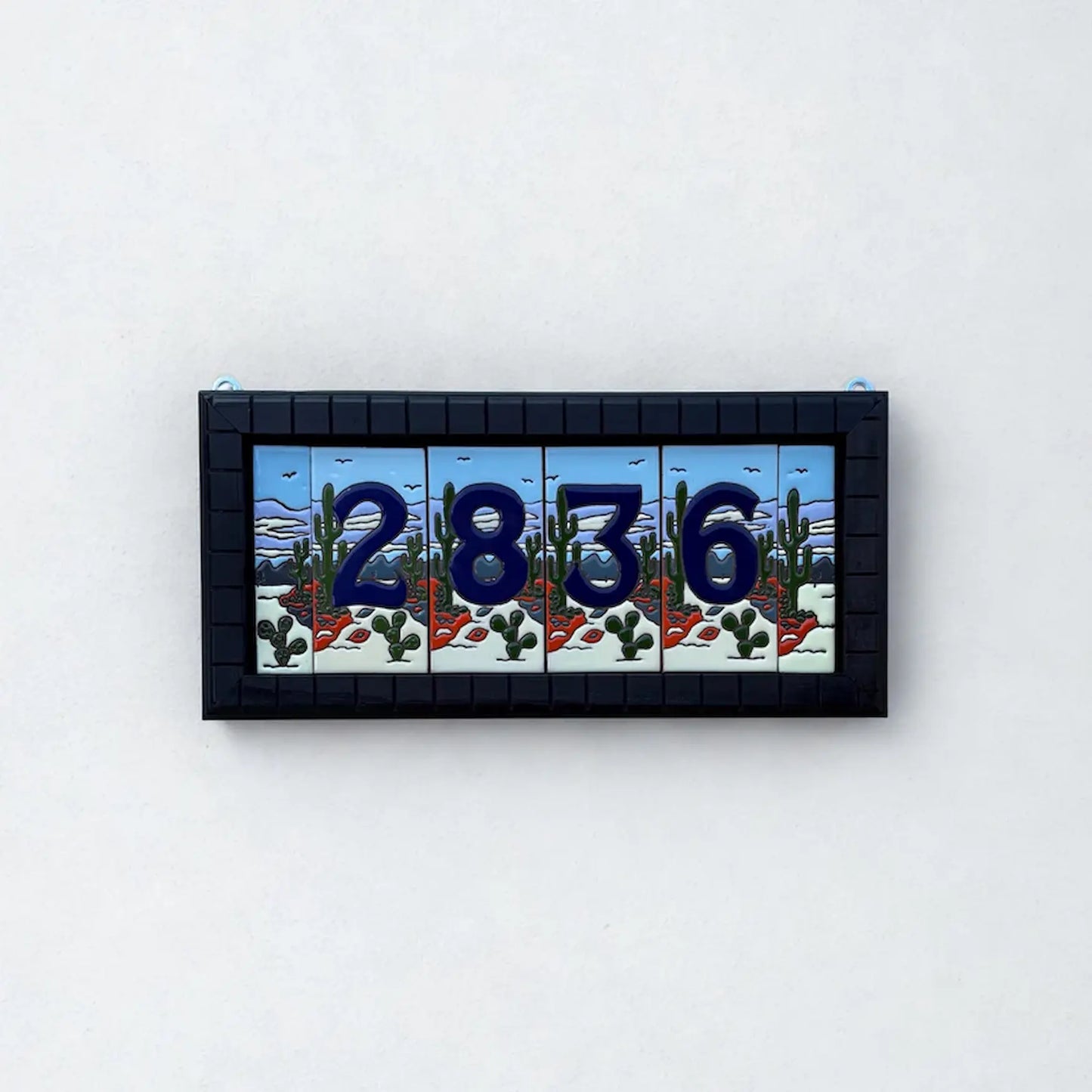 Hand-Painted Talavera House Number Sign – Custom Ceramic Tile Address Plaque
