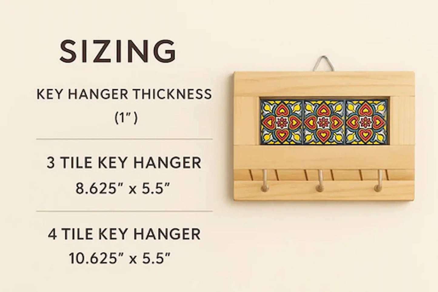 Mexican Talavera Tile Key Holder – Wall Mounted Ceramic Key Rack