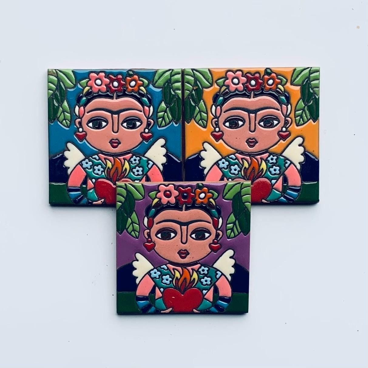Talavera Tiles, Mexican Tile, Artisanal, Ceramic Tile, Handmade, Hand-Painted, Home Decor, Kitchen Backsplash Tile. Bathroom Tile 4X4 Tile