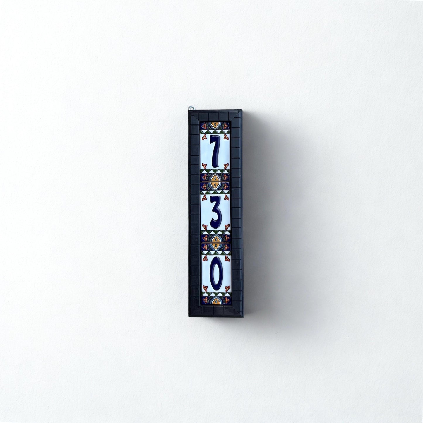 Vertical House Numbers Sign, Mexican Tile, House Numbers, Address Numbers, Mailbox Numbers, Talavera, Ceramic Tile, Handmade, Home Decor