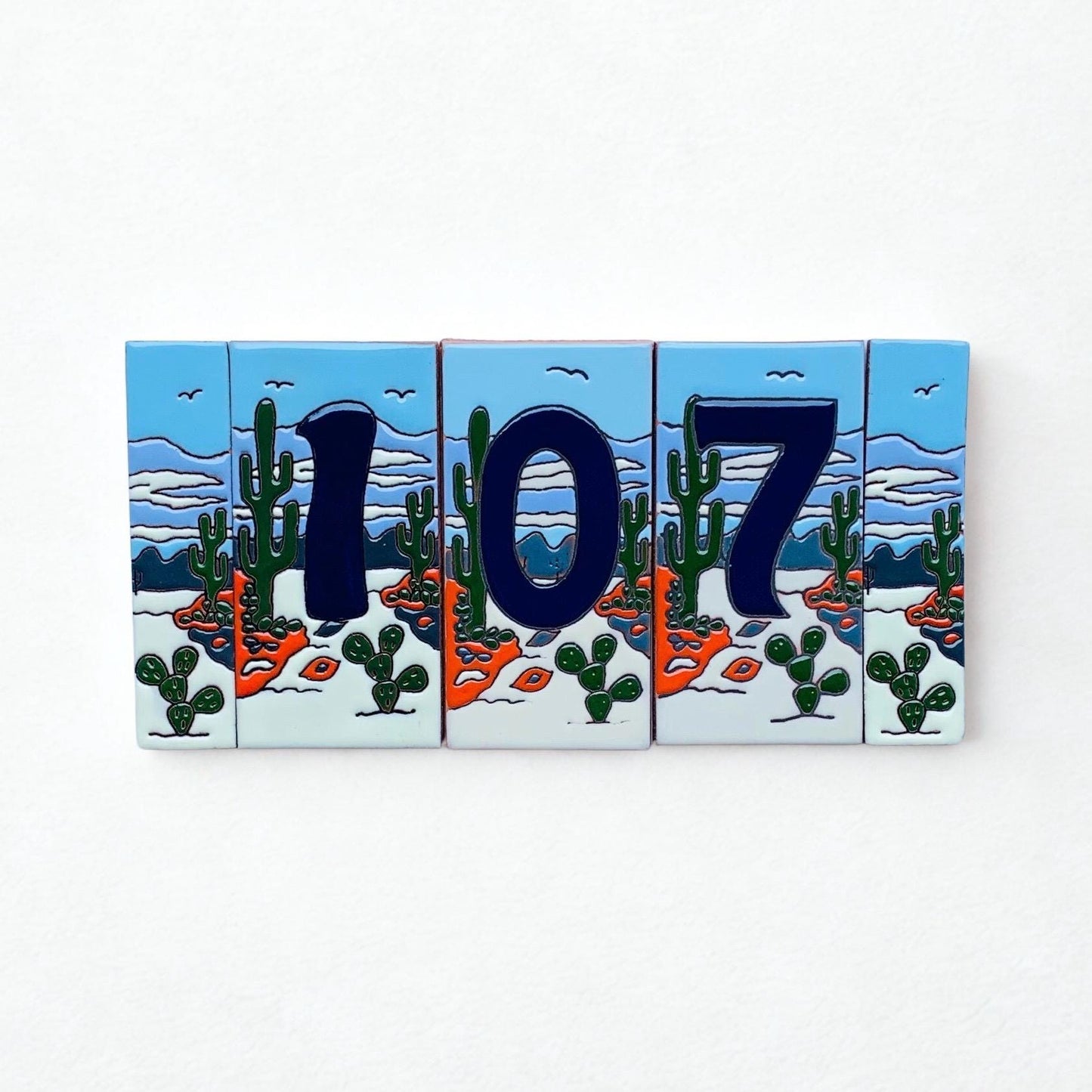 Talavera House Numbers – Hand-Painted Ceramic Address Tiles, 6x3 | Custom Mailbox Numbers, Outdoor Sign, Home Decor