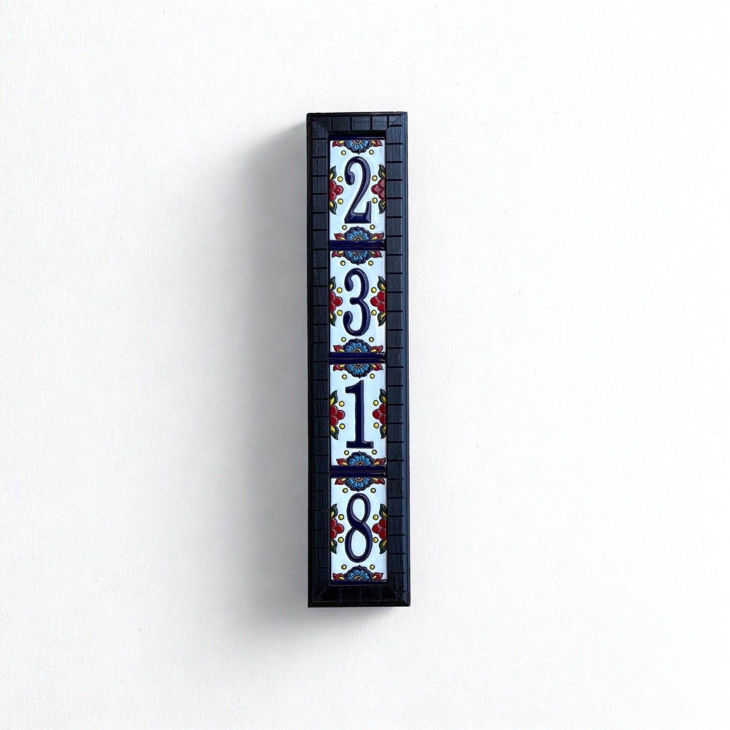 Vertical House Numbers Sign, Mexican Tile, House Numbers, Address Numbers, Mailbox Numbers, Talavera, Ceramic Tile, Handmade, Home Decor