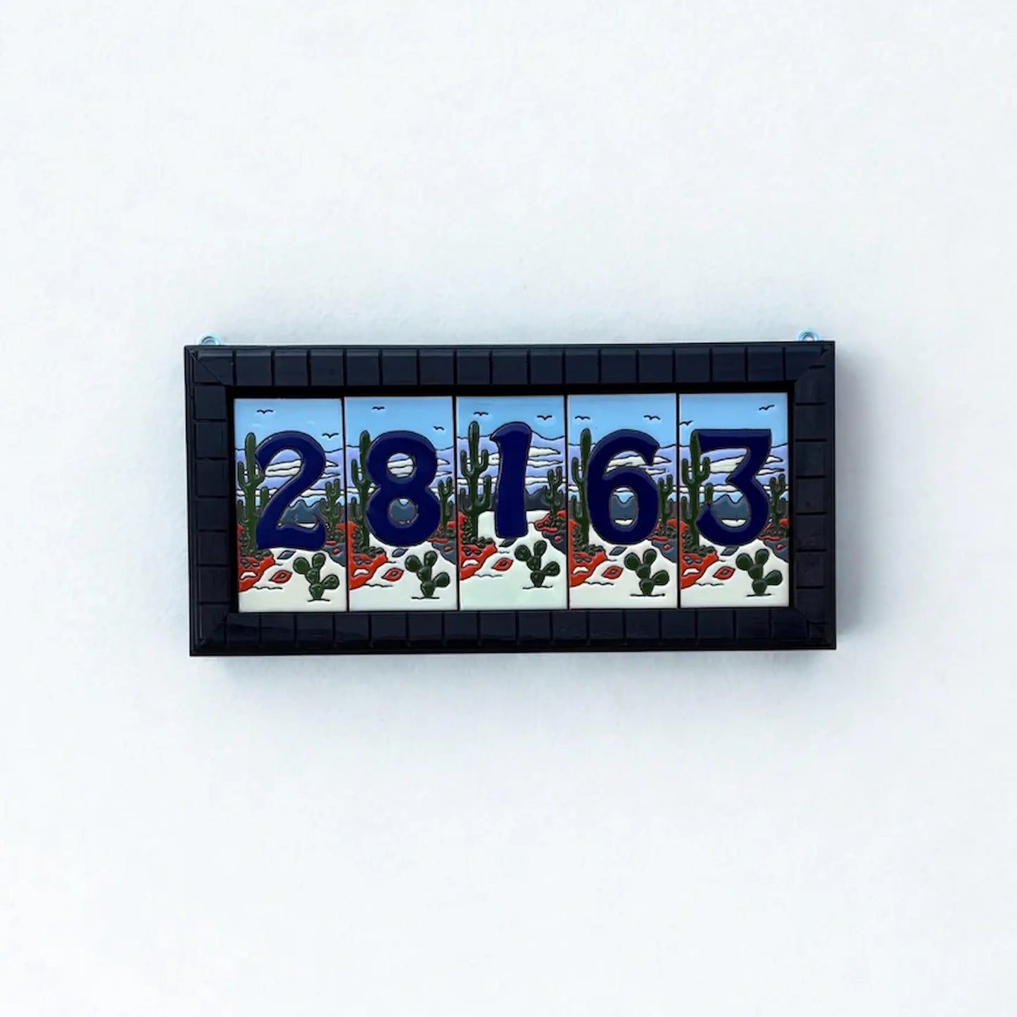 Hand-Painted Talavera House Number Sign – Custom Ceramic Tile Address Plaque