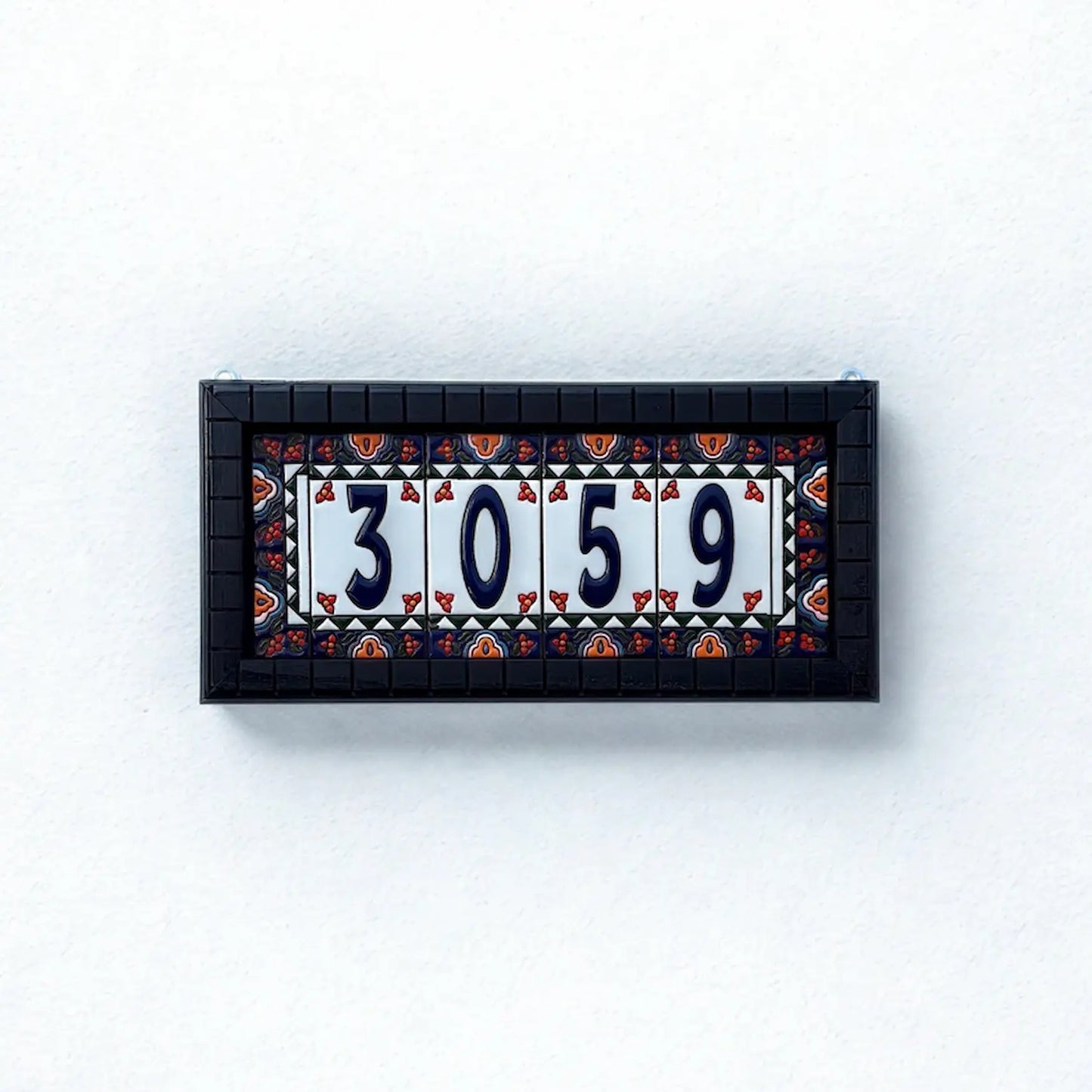 Hand-Painted Talavera House Number Sign – Custom Ceramic Tile Address Plaque