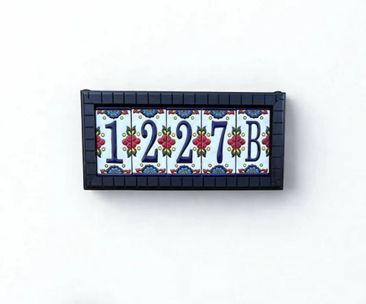 Hand-Painted Talavera House Number Sign – Custom Ceramic Tile Address Plaque