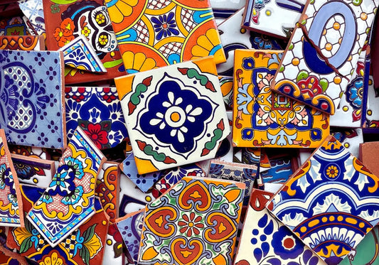 Mexican Talavera Tile Pieces – 10 lb Mixed Broken Ceramic Tiles for Crafts & Decor