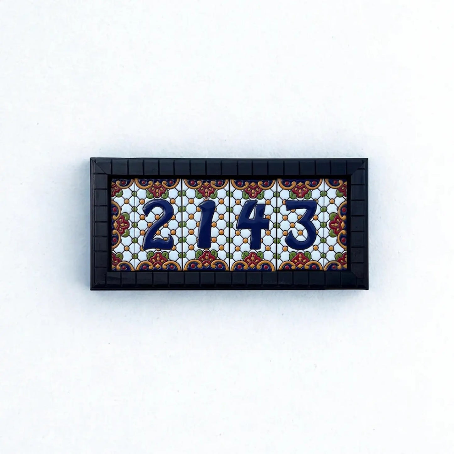 Hand-Painted Talavera House Number Sign – Custom Ceramic Tile Address Plaque