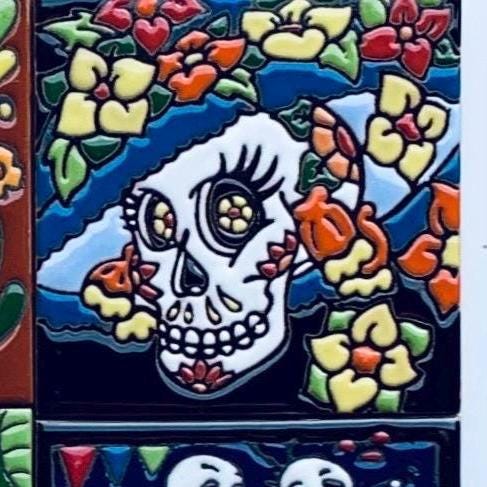 Talavera Tiles, Mexican Tile, Artisanal, Ceramic Tile, Handmade, Hand-Painted, Home Decor, Kitchen Backsplash Tile. Bathroom Tile 4X4 Tile