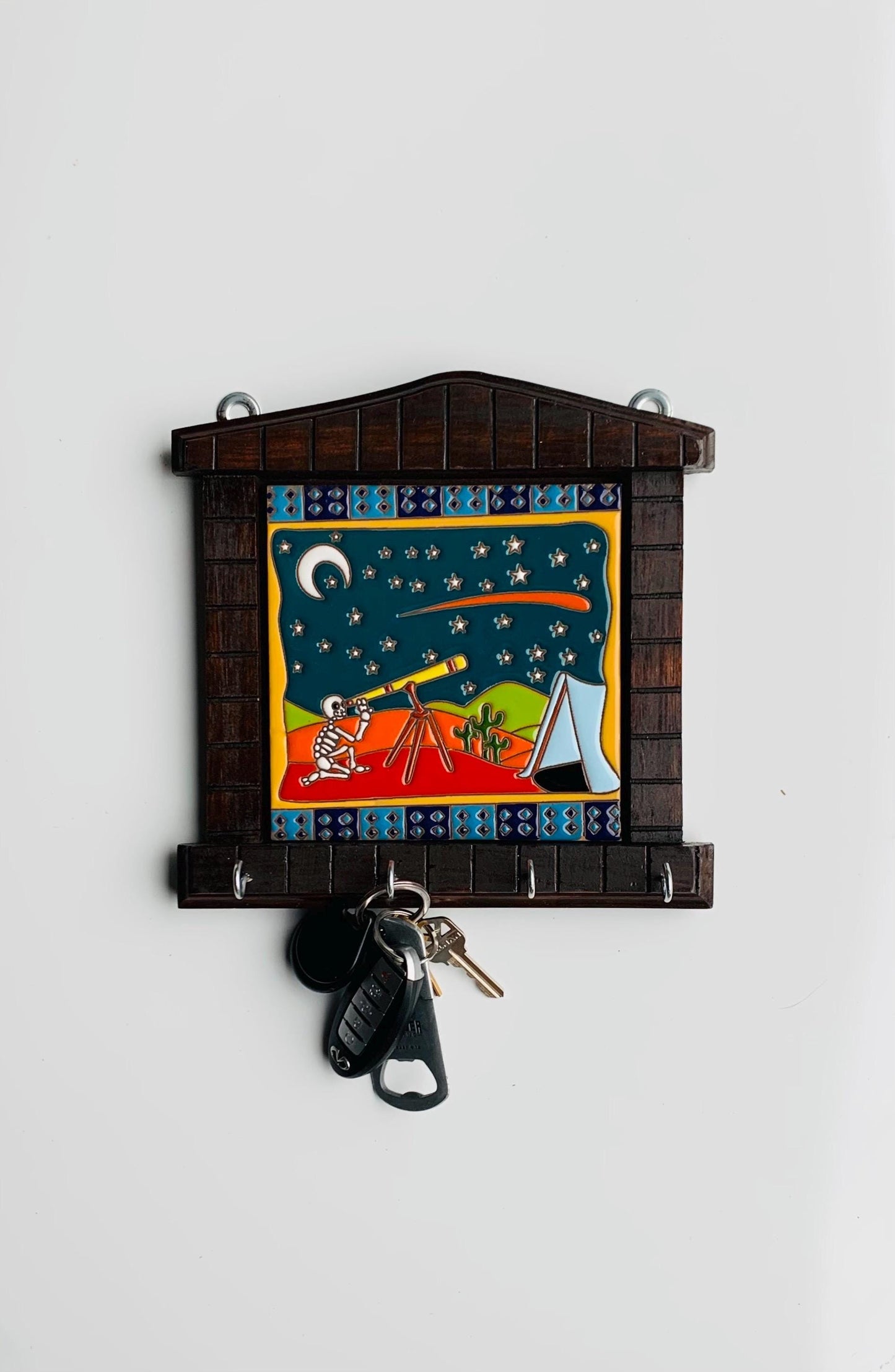 Decorative Key Holder, Key Rack, Key Hanger, Mexican Tile, Ceramic Tile, Talavera, Handmade, Home Decor, Artisanal, Handmade Tile, Wall Art