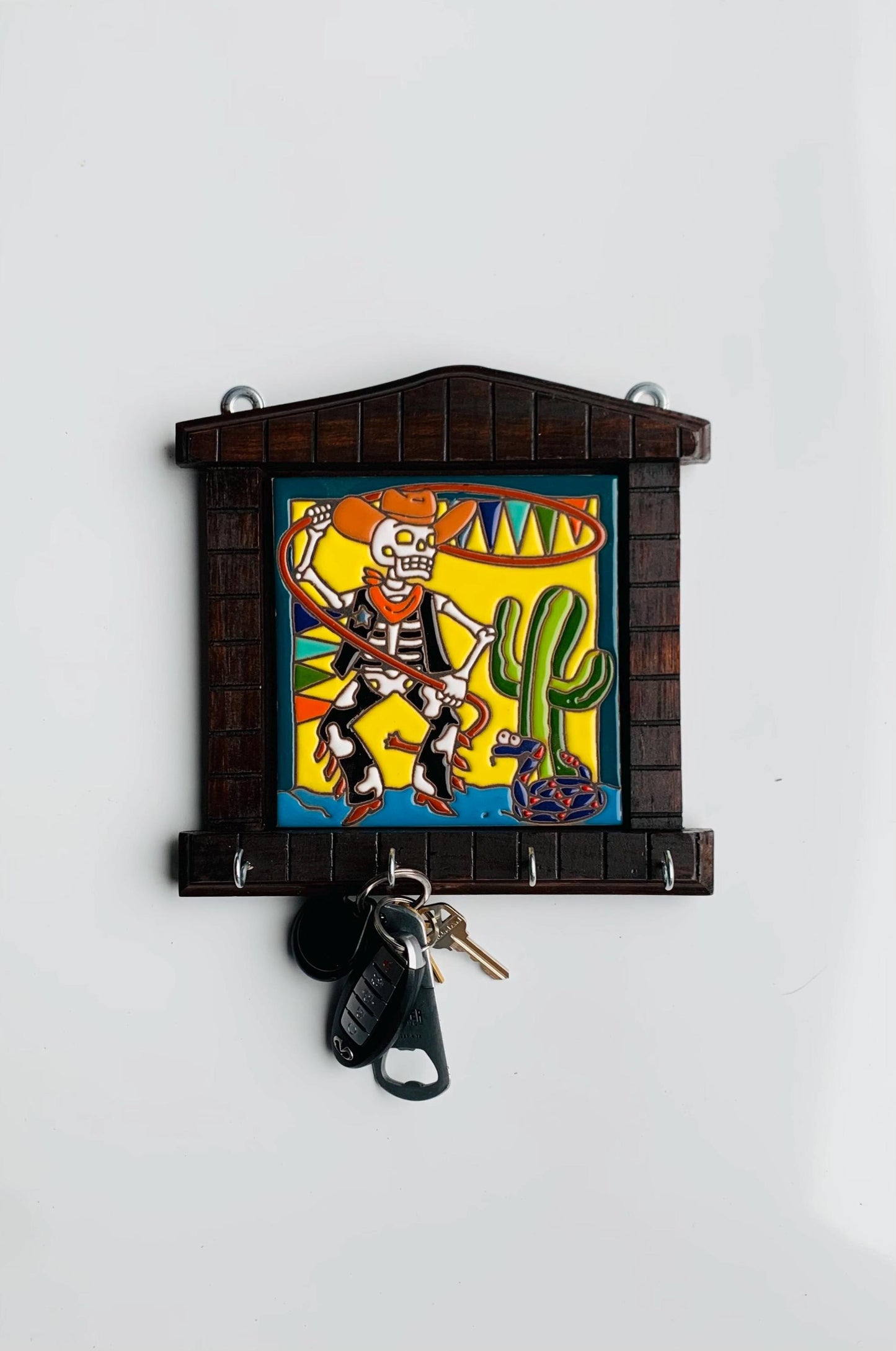 Decorative Key Holder, Key Rack, Key Hanger, Mexican Tile, Ceramic Tile, Talavera, Handmade, Home Decor, Artisanal, Handmade Tile, Wall Art