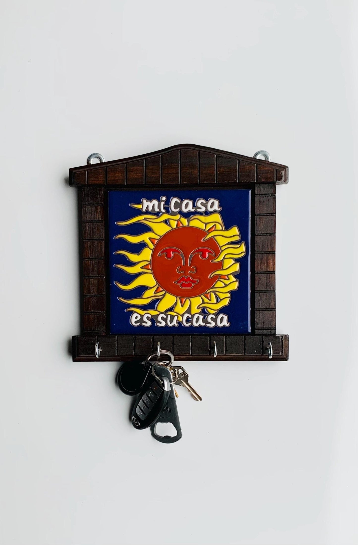 Decorative Key Holder, Key Rack, Key Hanger, Mexican Tile, Ceramic Tile, Talavera, Handmade, Home Decor, Artisanal, Handmade Tile, Wall Art