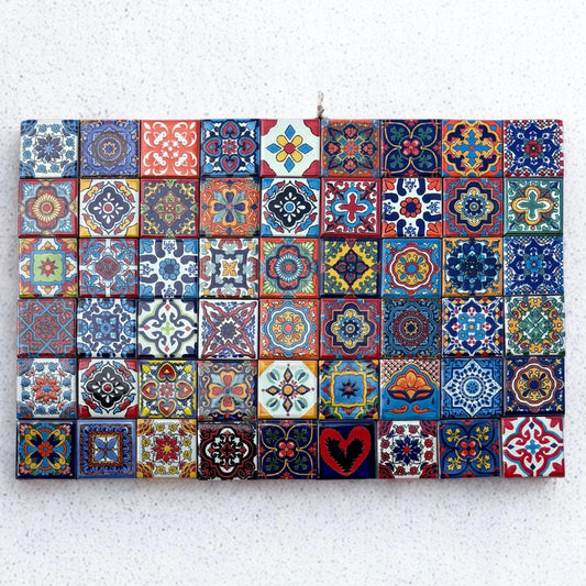 CERAMIC TILE Talavera Tiles Mexican Tile Artisanal Handmade, Hand-Painted, Home Decor, Kitchen Backsplash Tile. Bathroom Tile 2X2 Tile