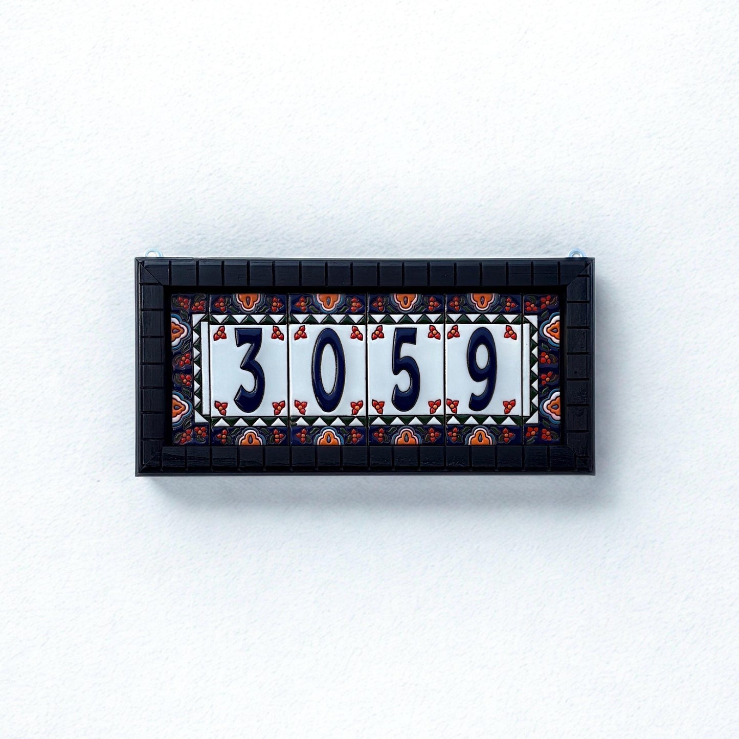 Hand-Painted Talavera House Number Sign – Custom Ceramic Tile Address Plaque
