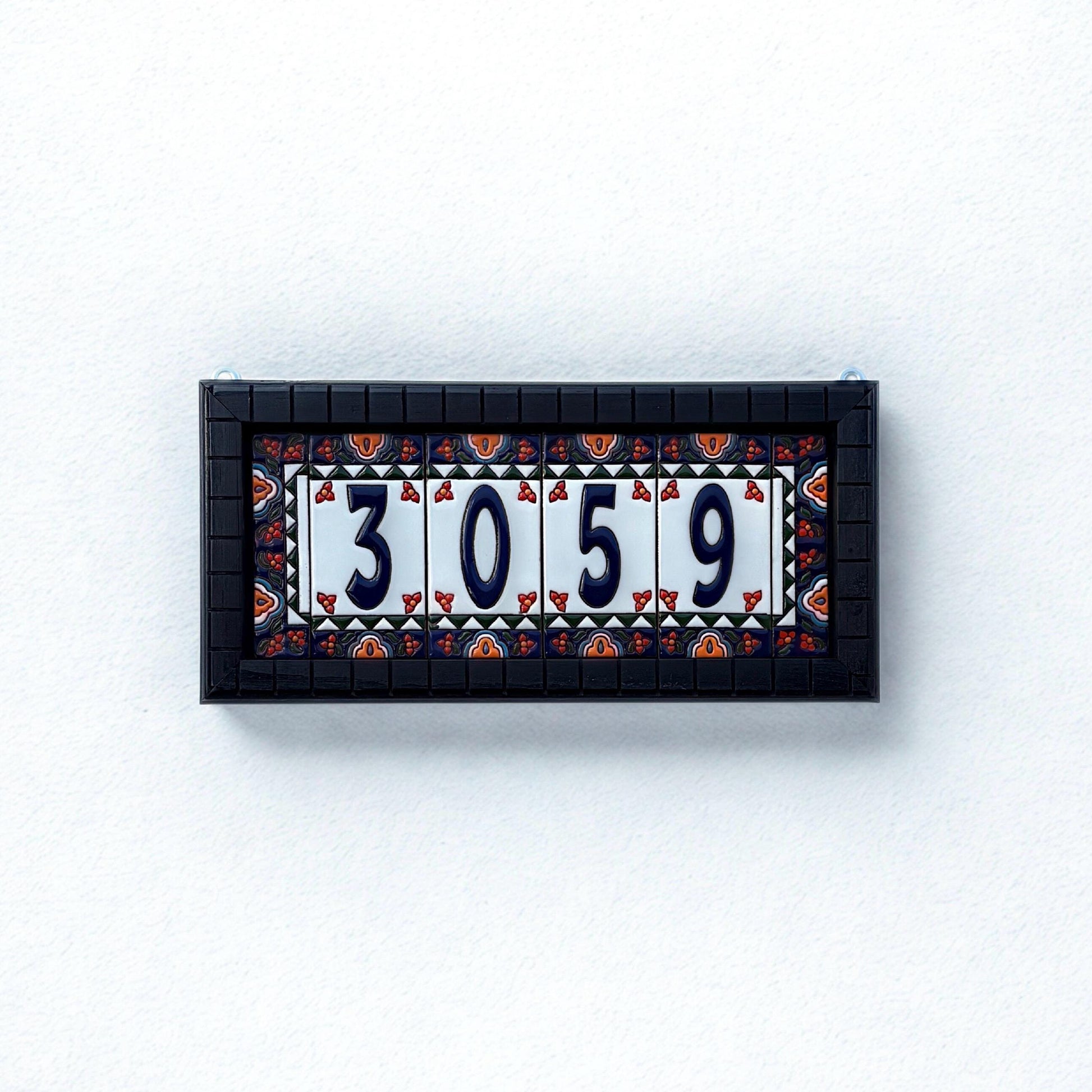 Hand-Painted Talavera House Number Sign – Custom Ceramic Tile Address Plaque