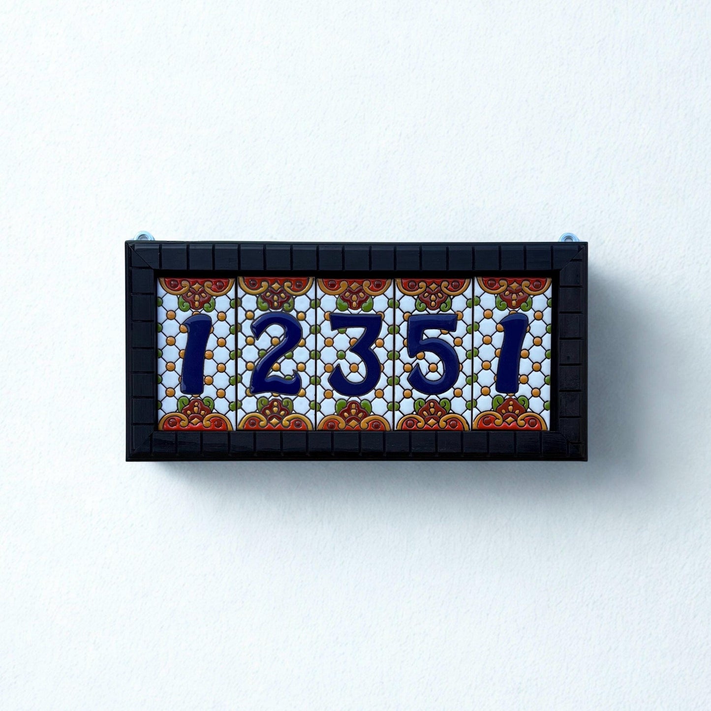 Hand-Painted Talavera House Number Sign – Custom Ceramic Tile Address Plaque