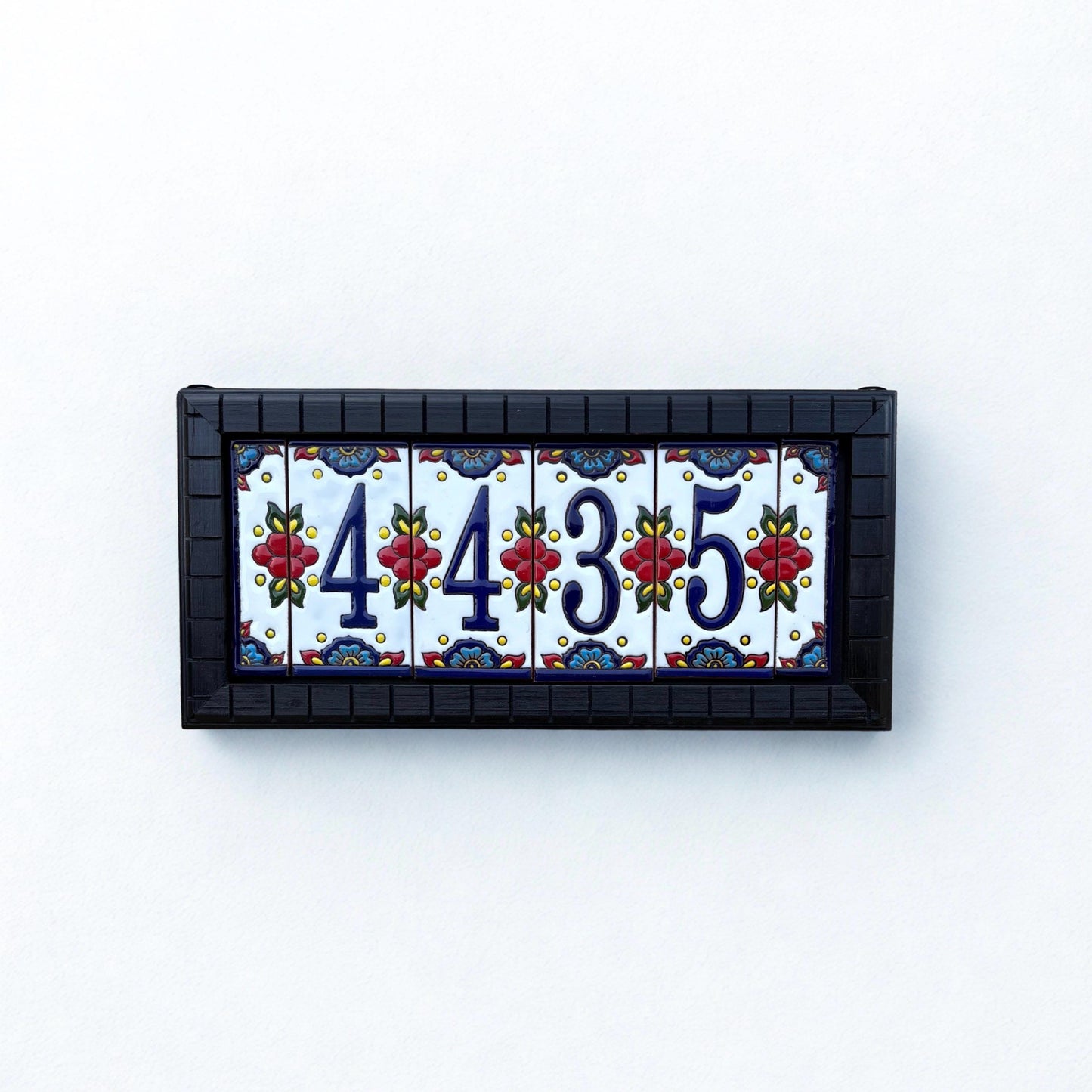 Custom House Number Sign – Talavera Ceramic Tiles, Handmade Address Plaque, Mexican Tile Art, Outdoor Home Decor, Mailbox Numbers