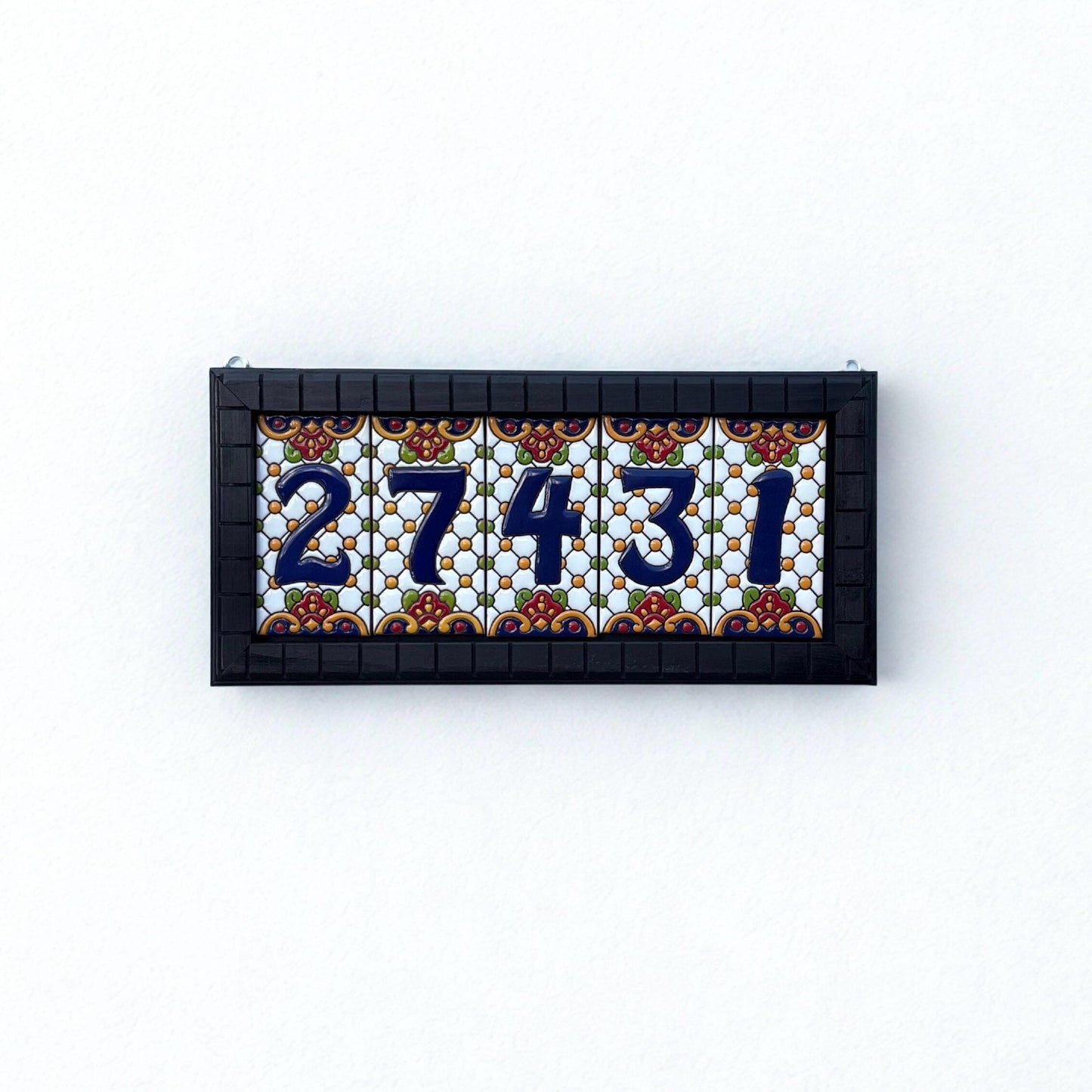 Hand-Painted Talavera House Number Sign – Custom Ceramic Tile Address Plaque