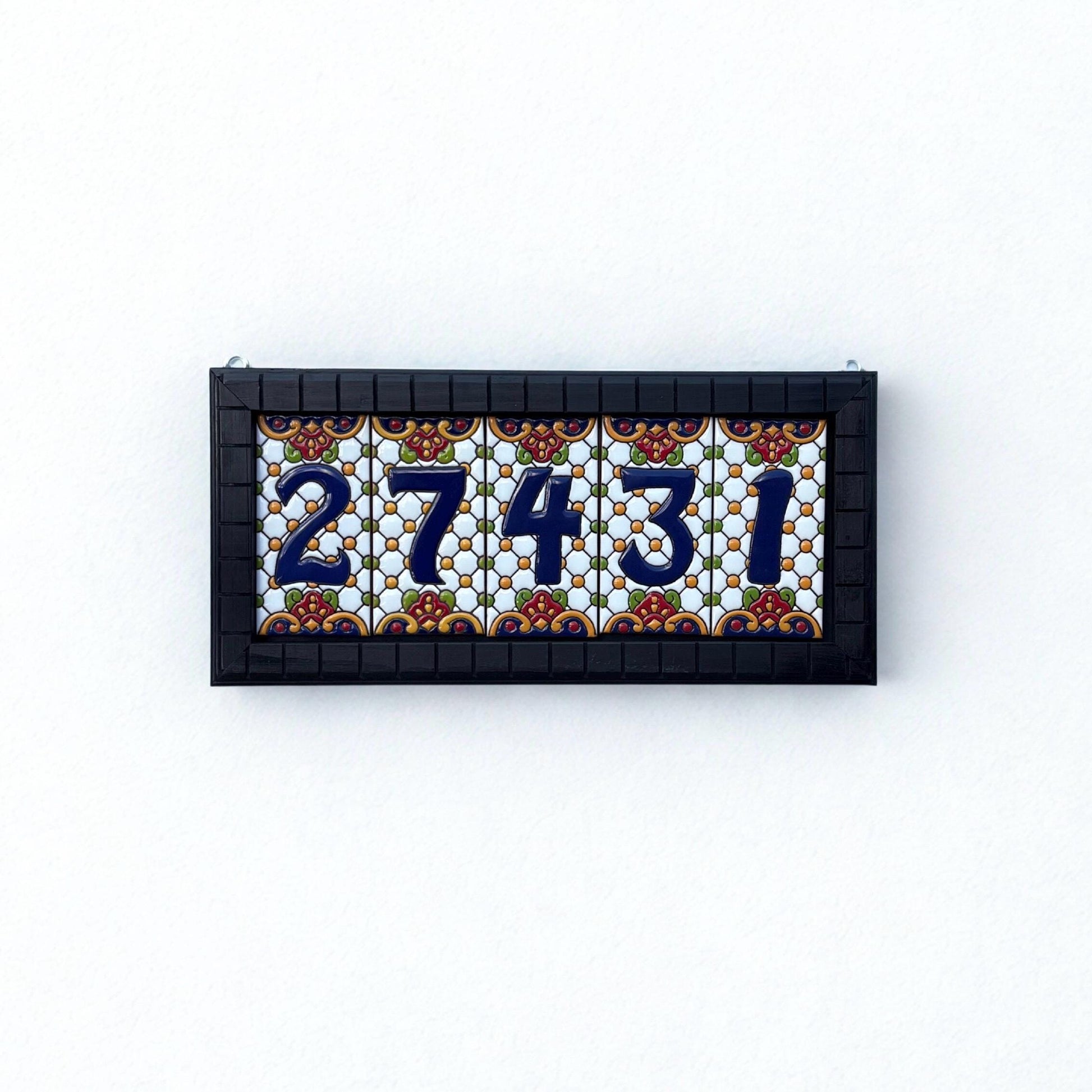 Hand-Painted Talavera House Number Sign – Custom Ceramic Tile Address Plaque