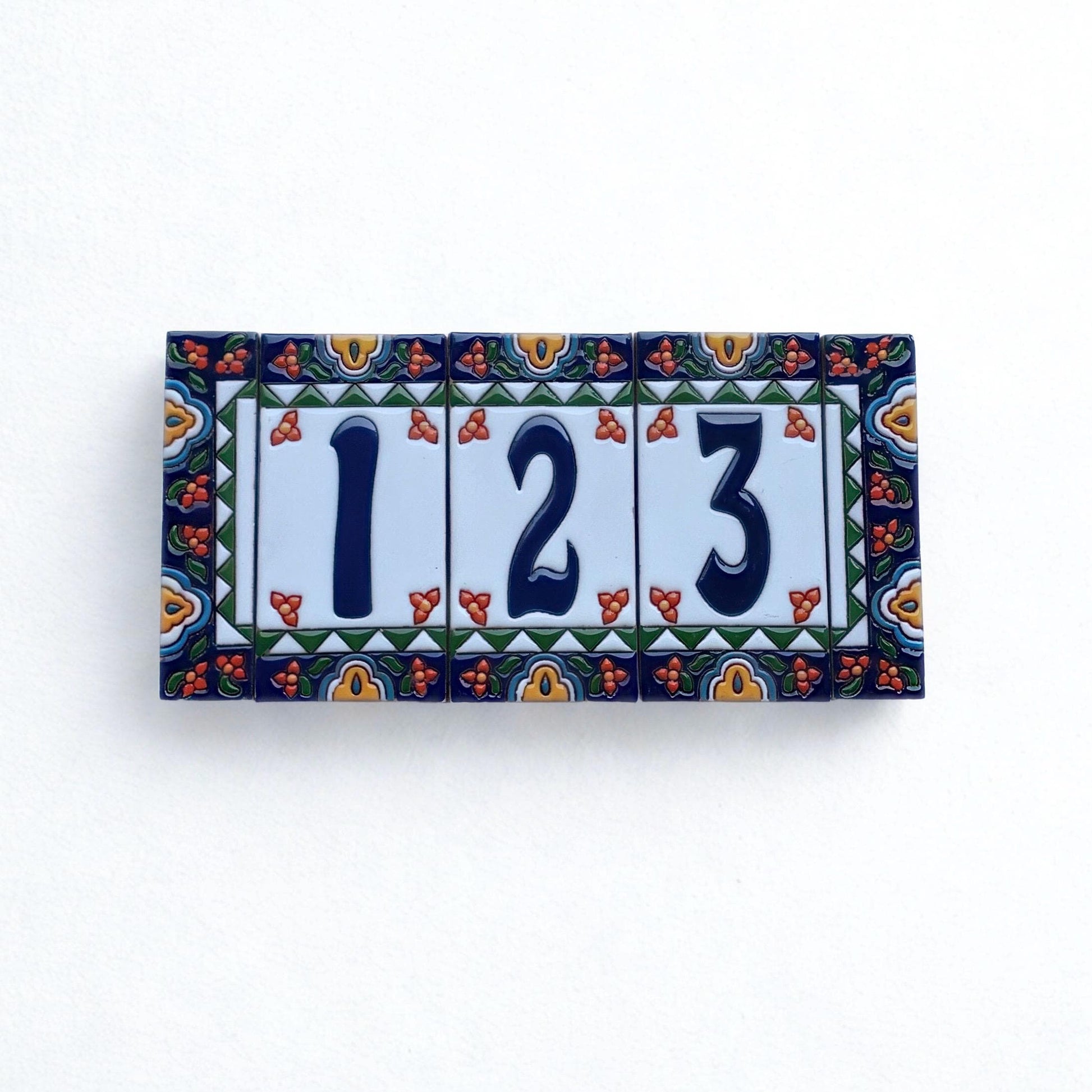 House Numbers, Address Numbers, Mailbox Numbers, House Number Signs, Talavera, Ceramic Tile, Hand Painted, Handmade, Home Decor, 6x3 Tiles