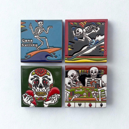 Hand Painted Talavera Tile Coasters: Artisanal Mexican Ceramic Decor