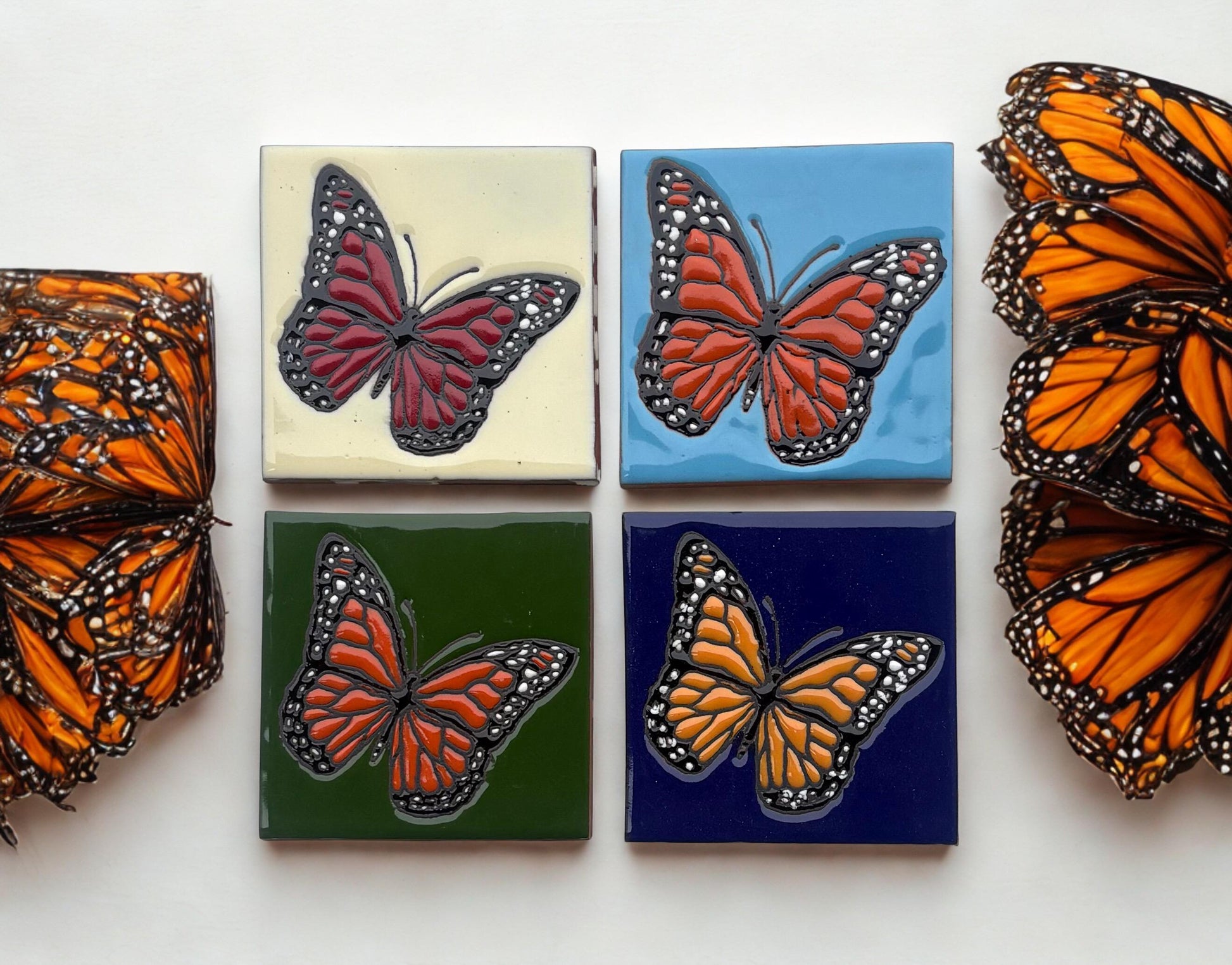 Hand Painted Talavera Tile Coasters: Artisanal Mexican Ceramic Decor