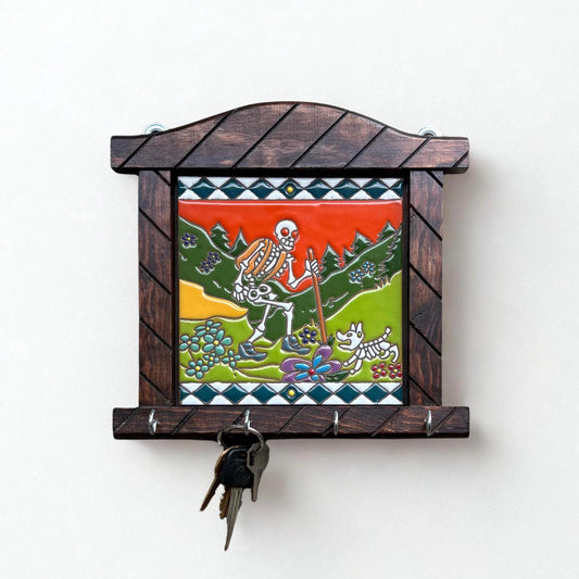 Decorative Key Holder, Key Rack, Key Hanger, Mexican Tile, Ceramic Tile, Talavera, Handmade, Home Decor, Artisanal, Handmade Tile, Wall Art